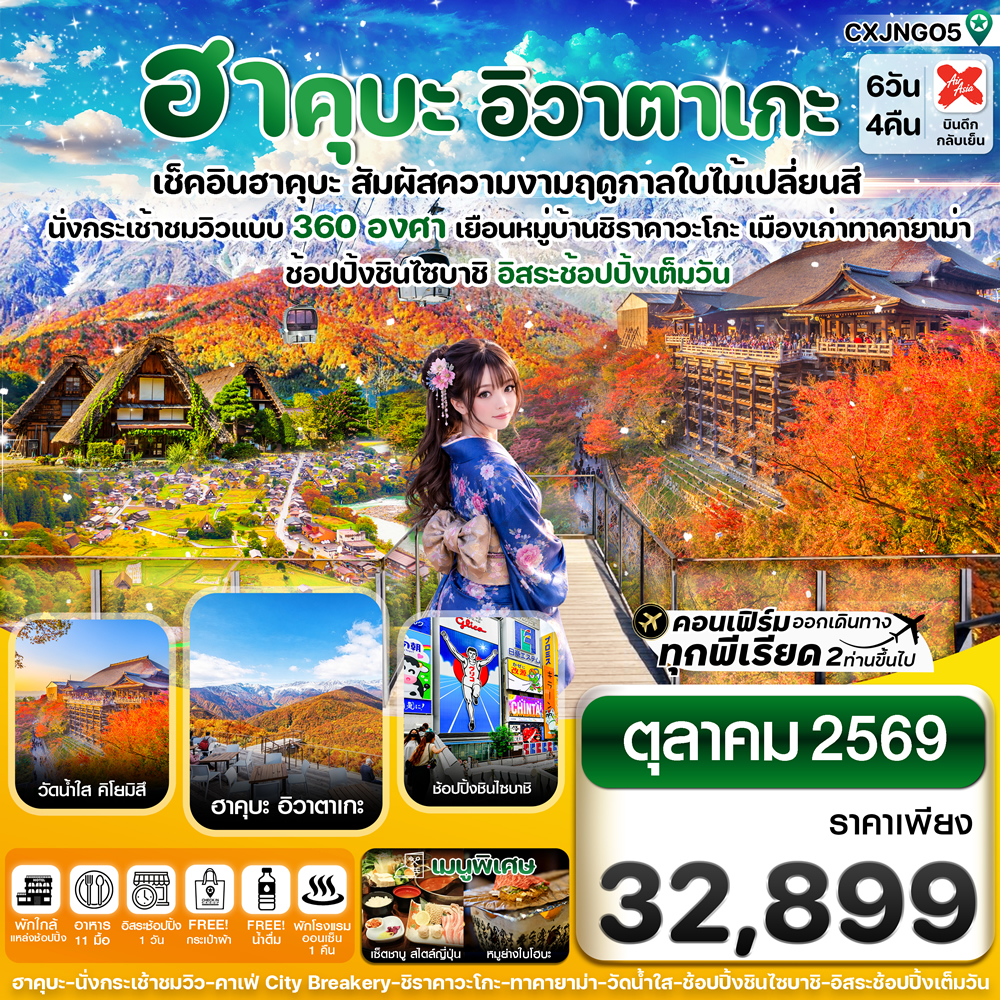 ทัวร์ฮาคุบะ อิวาตาเกะ โอซาก้า ใบไม้เปลี่ยนสี